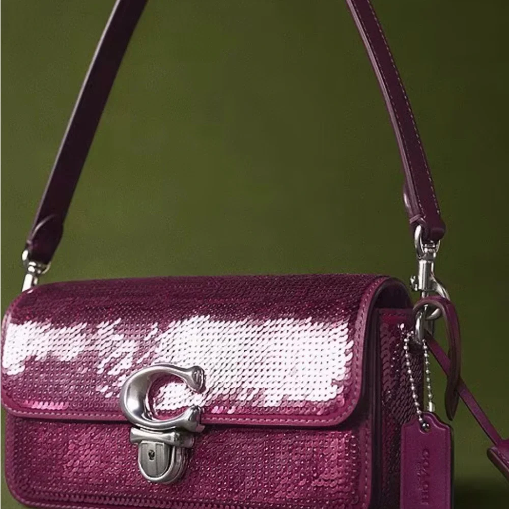 NWT Coach Studio Baguette Sequin Shoulder Crossbody Bag - Picture 4 of 5